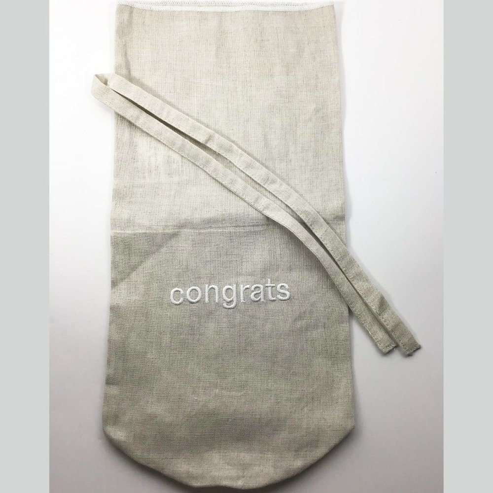 */$25 Crate & Barrel Fabric CONGRATS Wine Bag